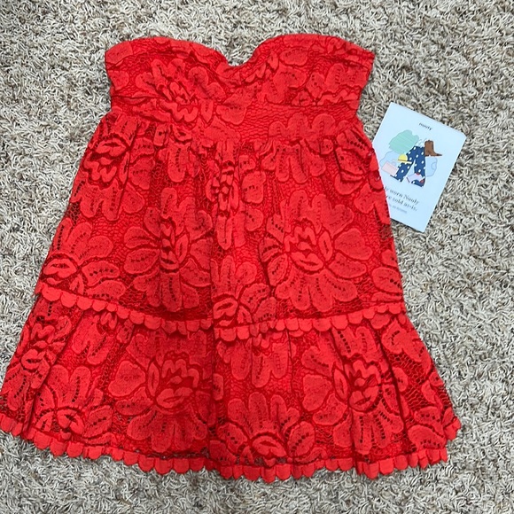 Anthro Maeve Strapless Lace Mini Dress - Picture 5 of 5